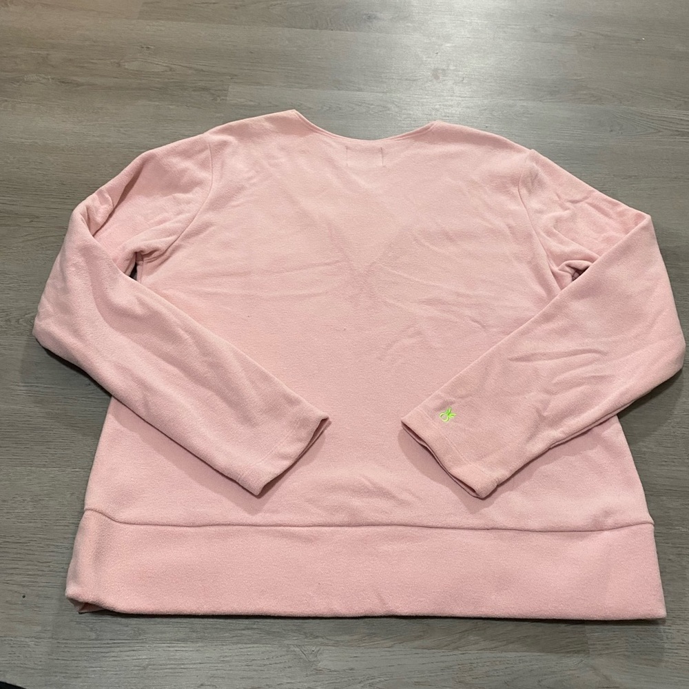 Dudley Stephens Valley V-neck in Terry Fleece Light Pink Size Medium - Picture 2 of 8